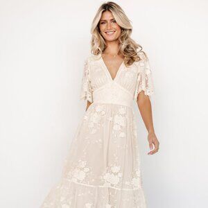 Baltic Born Clarisa Lace Midi Dress | Vintage Cream Size LL